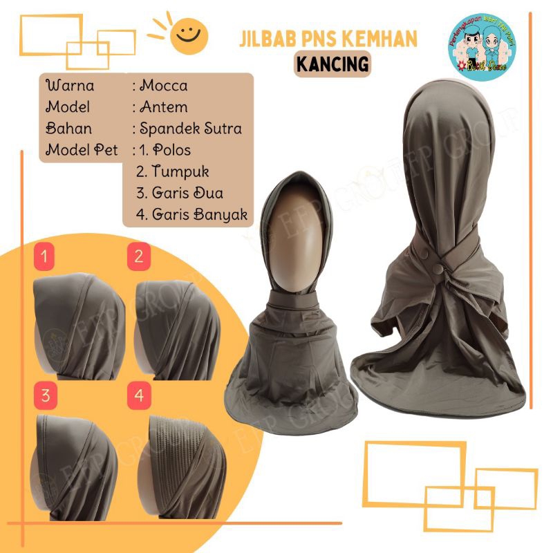 JILBAB PNS KEMHAN ANTEM BELAKANG KANCING