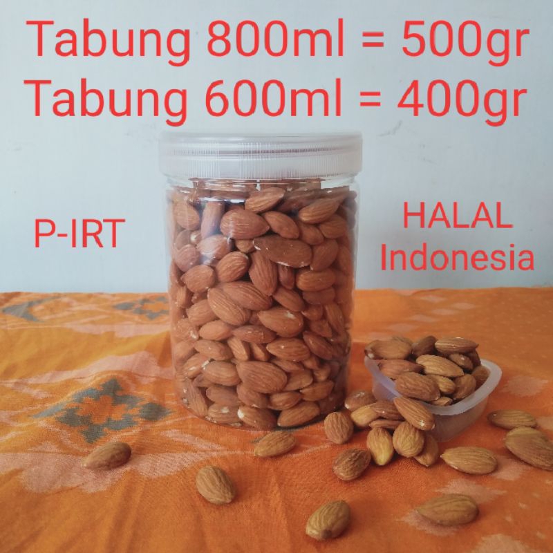 

(500gr) Kacang Almond Panggang / Oven / Roasted Toples 800ml-600ml