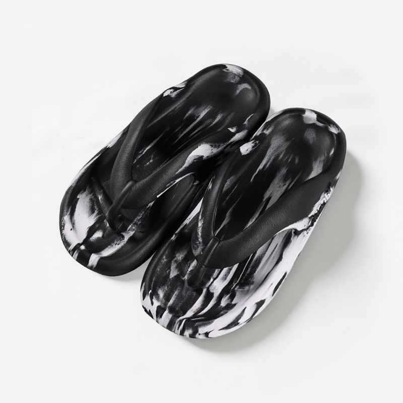 [N01225] Sandal Flip-flops Motif Pattern Striped Tie Dye