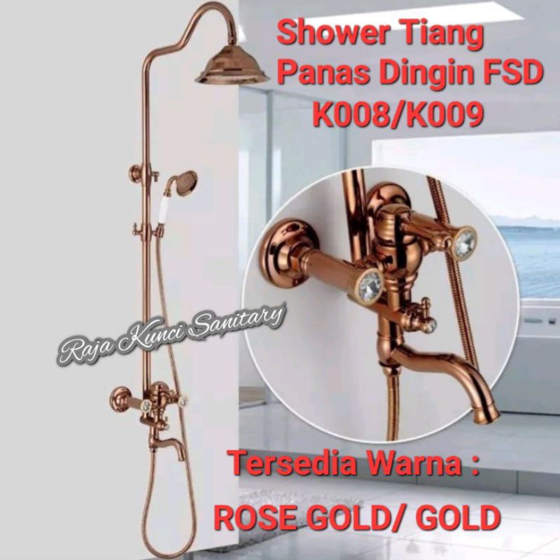 Shower Tiang/Column/Panas Dingin/Shower Set/Gold/Brass/Kuningan/Premium