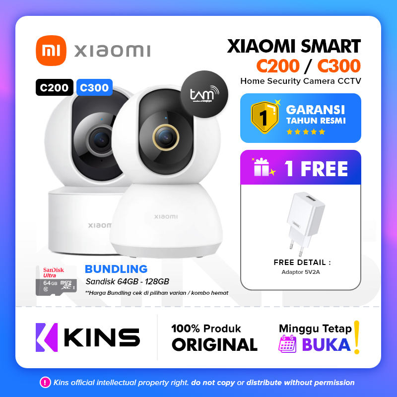 Xiaomi CCTV C200 1080p / C300 2K Smart Camera Mi Home Security IP 360