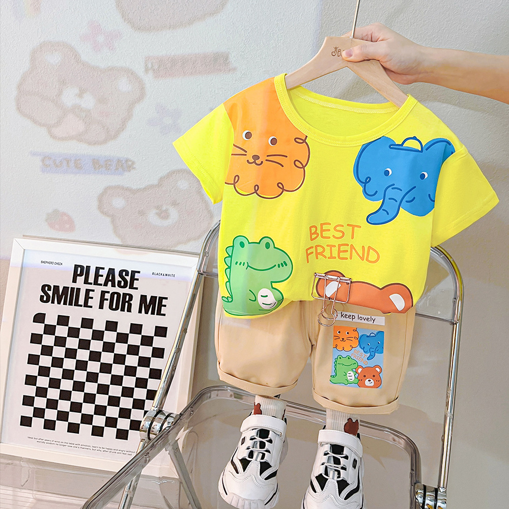 [Promo 7.7] Setelan Kaos Anak Laki Laki Baju Anak Laki Laki Import Summer Set BABYBEN