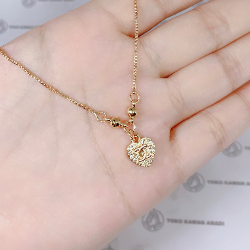 Kalung Anak Perempuan Xuping Gold Liontin Permata Satu Bunga *06