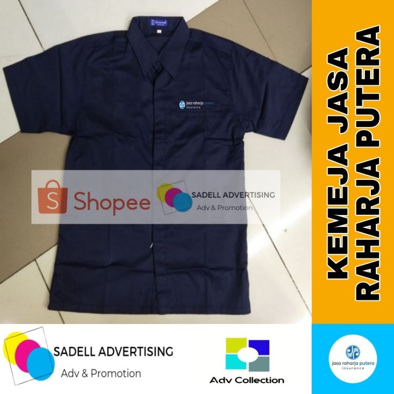 Kemeja Jasa Raharja Putera Seragam Jasa Raharja Putera Navy Lengan Pendek Pria Bordir