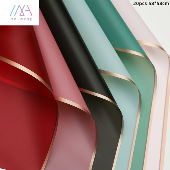 

[20 LBR] Flower wrapping paper/kertas buket bunga BOPP list gold