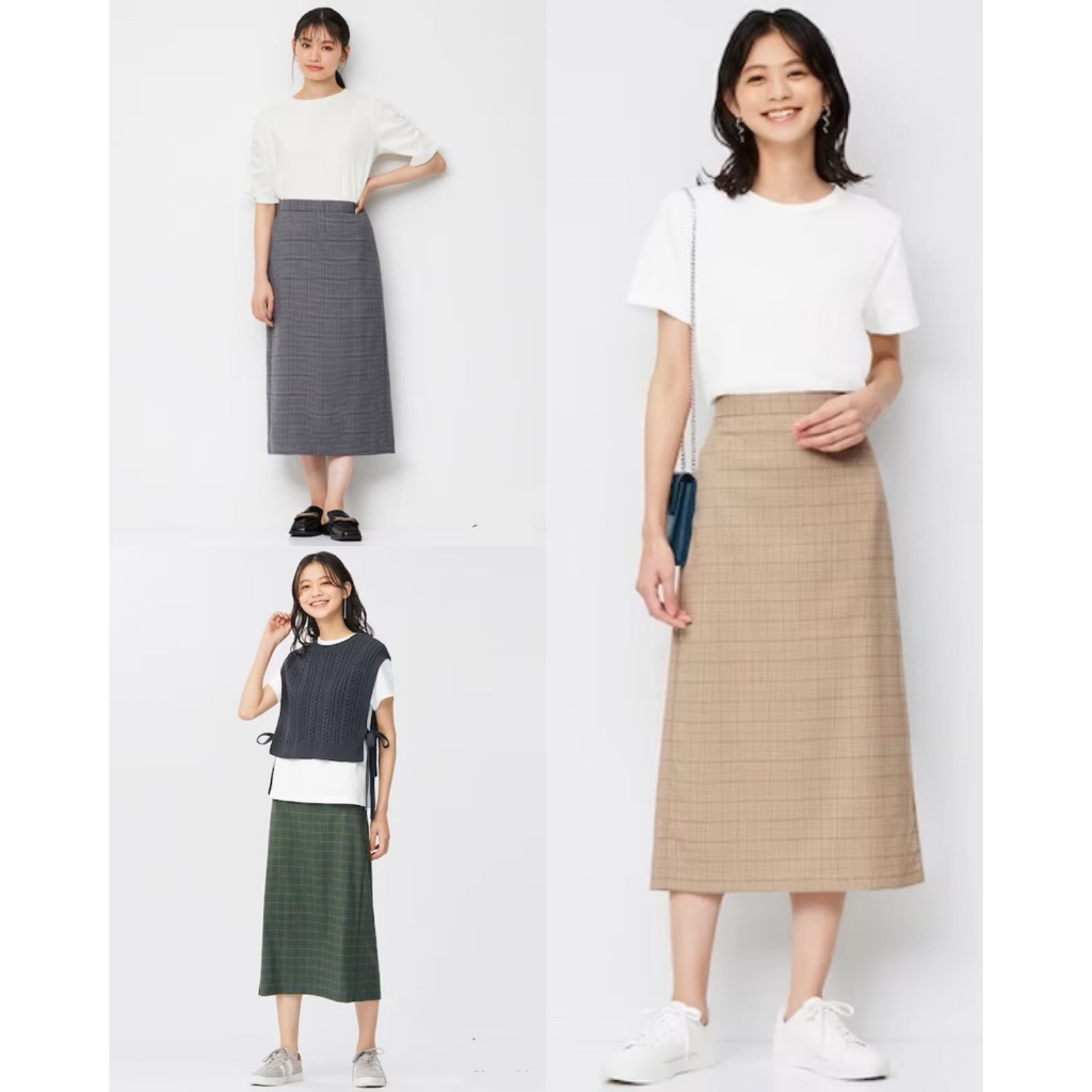 GU Uniqlo Check Narrow Skirt