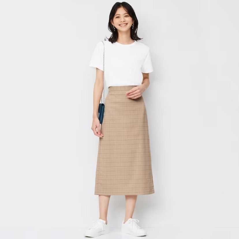 GU Uniqlo Check Narrow Skirt