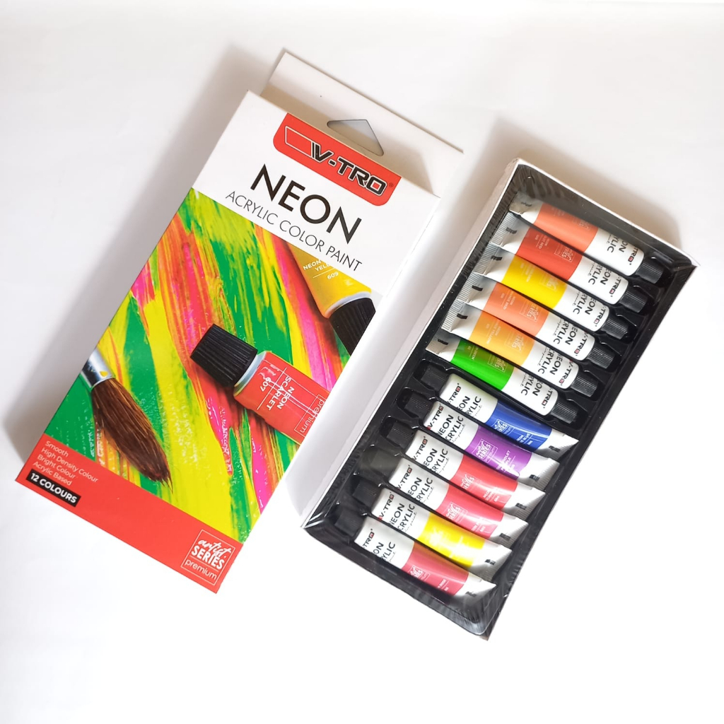 

Acrylic Paint Neon Colour / Cat Acrylic Neon Vitro 12 Warna