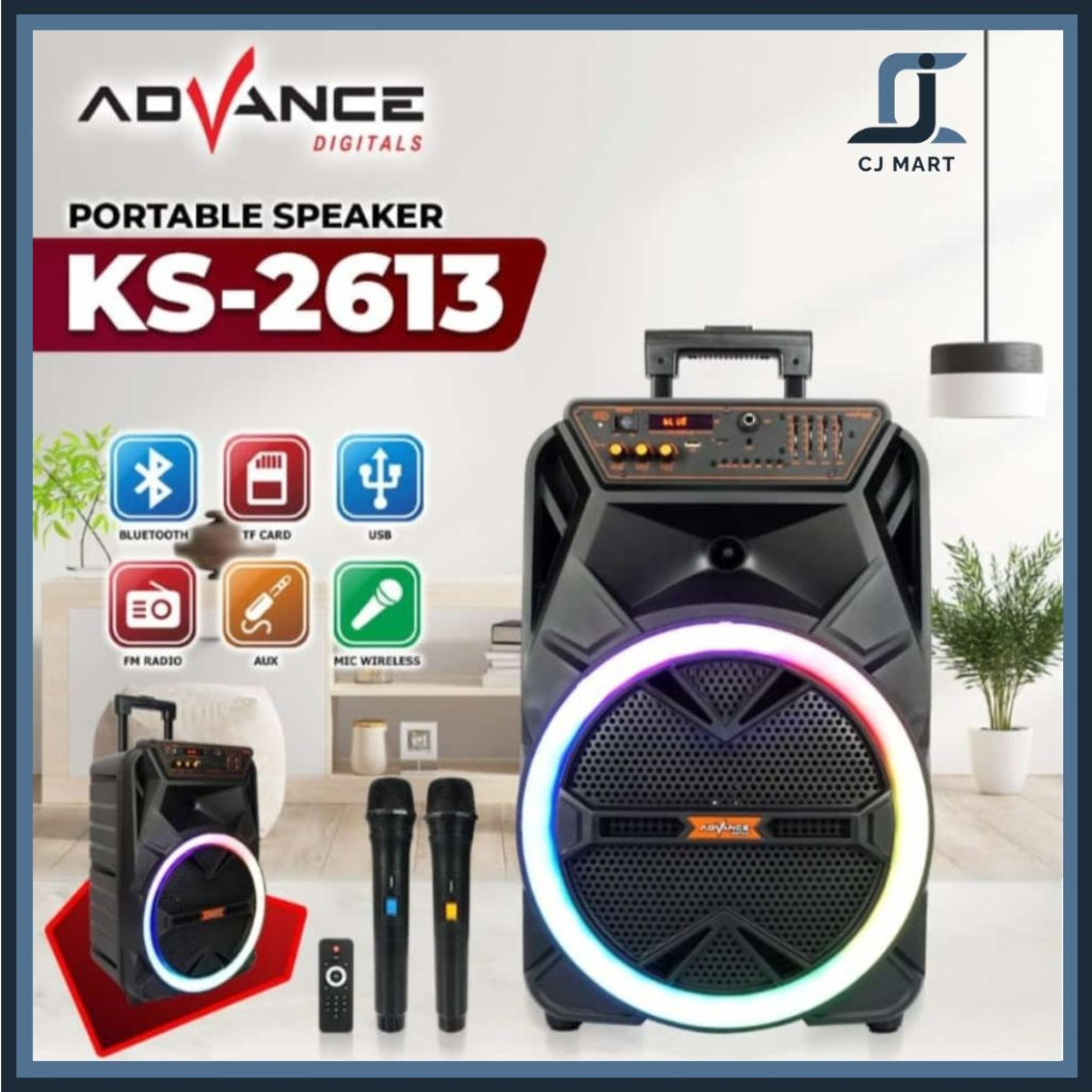 ADVANCE KS-2613 Speaker Meeting Portable Speaker Ampli Bluetooth 12''