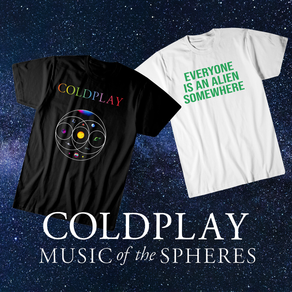 Kaos Coldplay Music of the Spheres Tiket T-Shirt - N3
