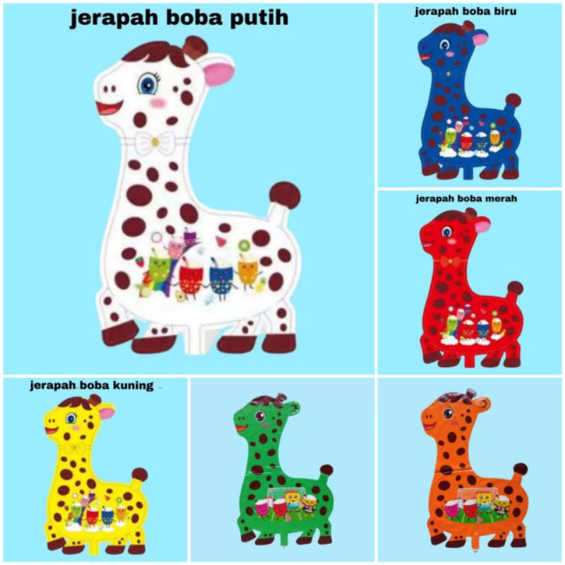 1pack JERAPAH (BALON GAS/FOIL/TERBANG/KARAKTER )