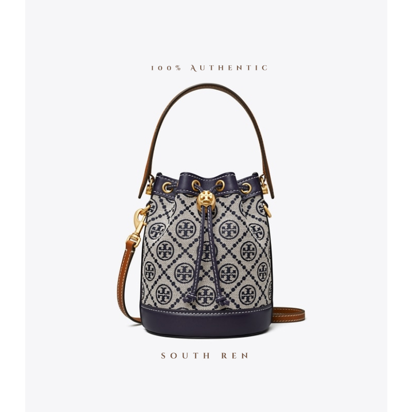 {100% ORIGINAL} Tory Burch T Monogram Bucket bag tas wanita