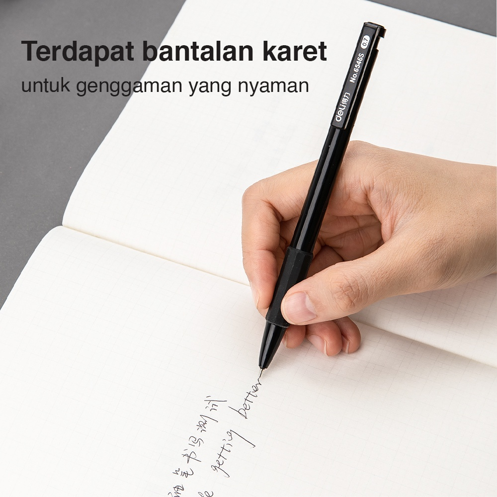 

DELI Pulpen Bolpoin Retracable 0.7mm Dapat Menulis Hingga 500 Meter 6546S 1pcs Pen Murah DELI