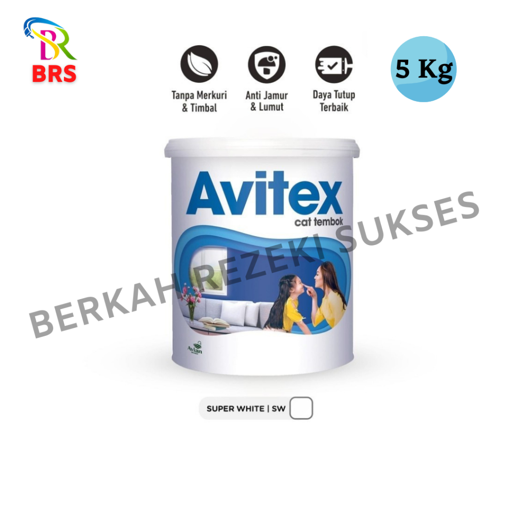 Cat Avitex Interior 5Kg/Cat Tembok Interior Super White