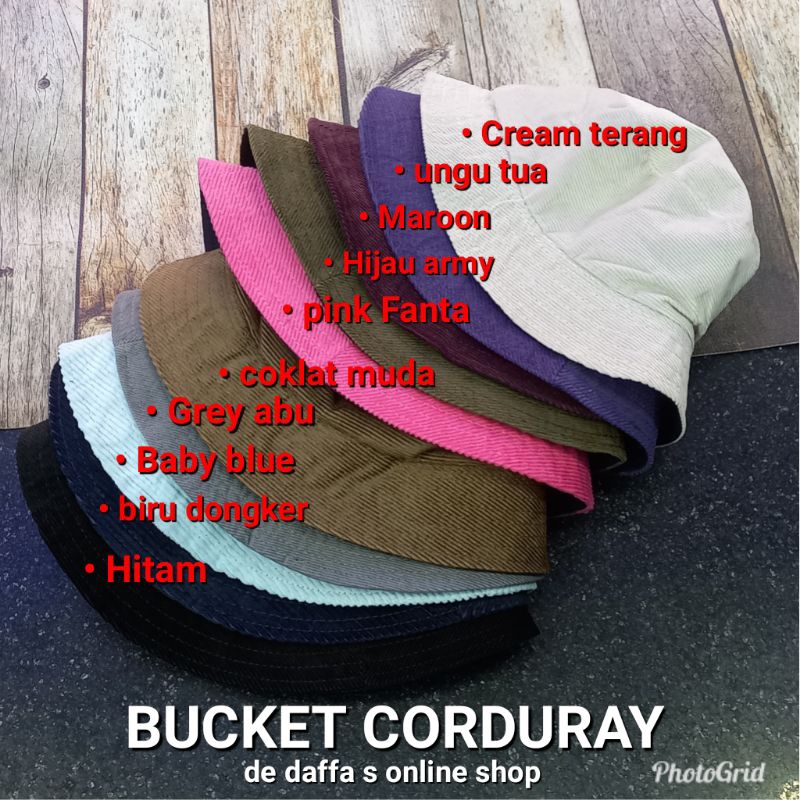 BUCKET HAT CORDURAY / TOPI BUCKET KORDORAY POLOS / BUCKET HAT POLOS