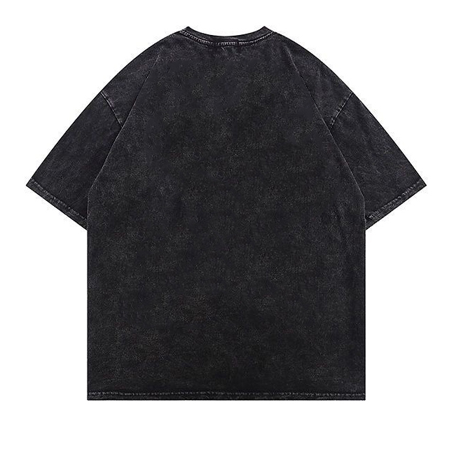 RDGF Kaos anak laki-laki keren Amerika T-shirt trendi gaya jalanan Washed kaos Kaos Pria Modis/A0493