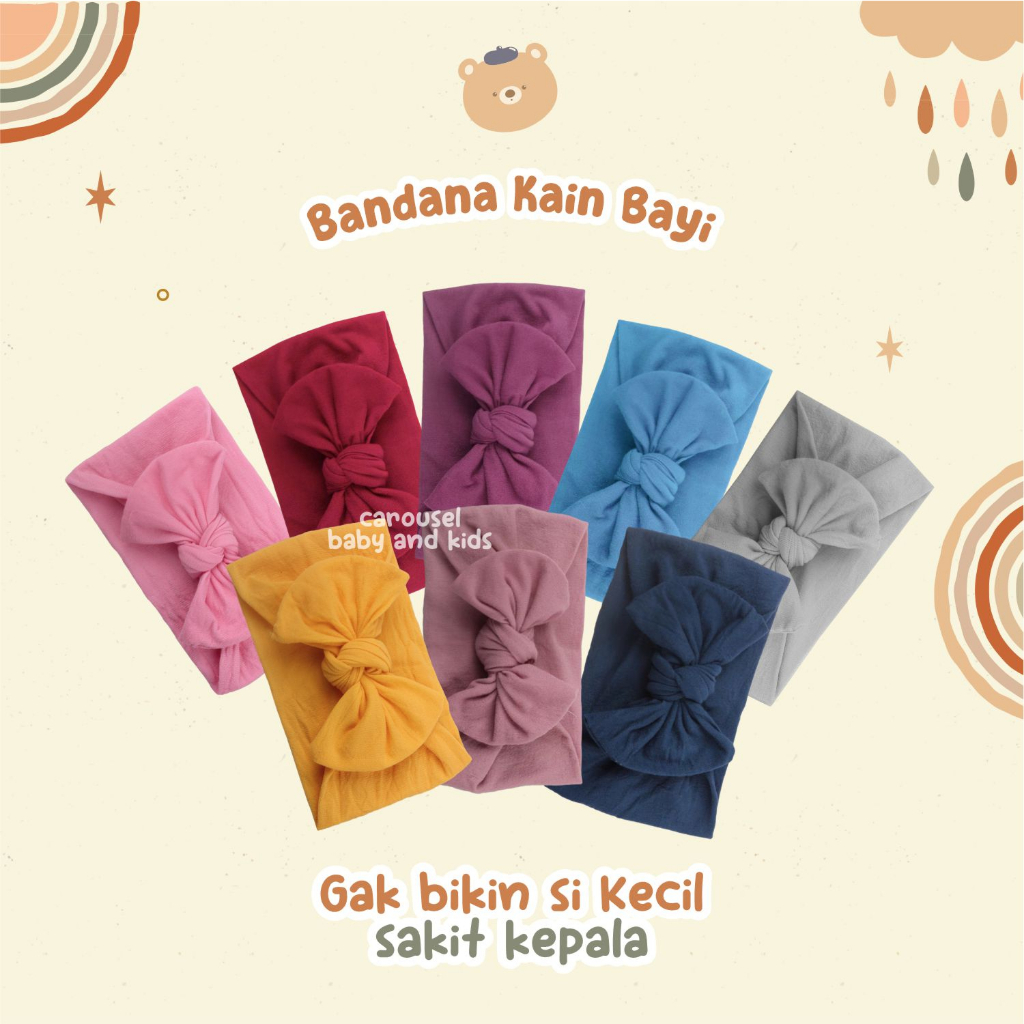 Bandana Newborn Bando Pita Bayi Aksesoris Kepala Anak Perempuan Kekinian - 62 -710 By Carouseloffici