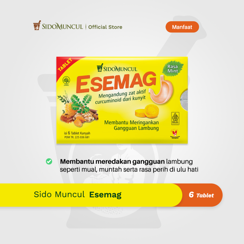 Sido Muncul Esemag 6 Tablet - Sakit Perut Lambung Maag Perih