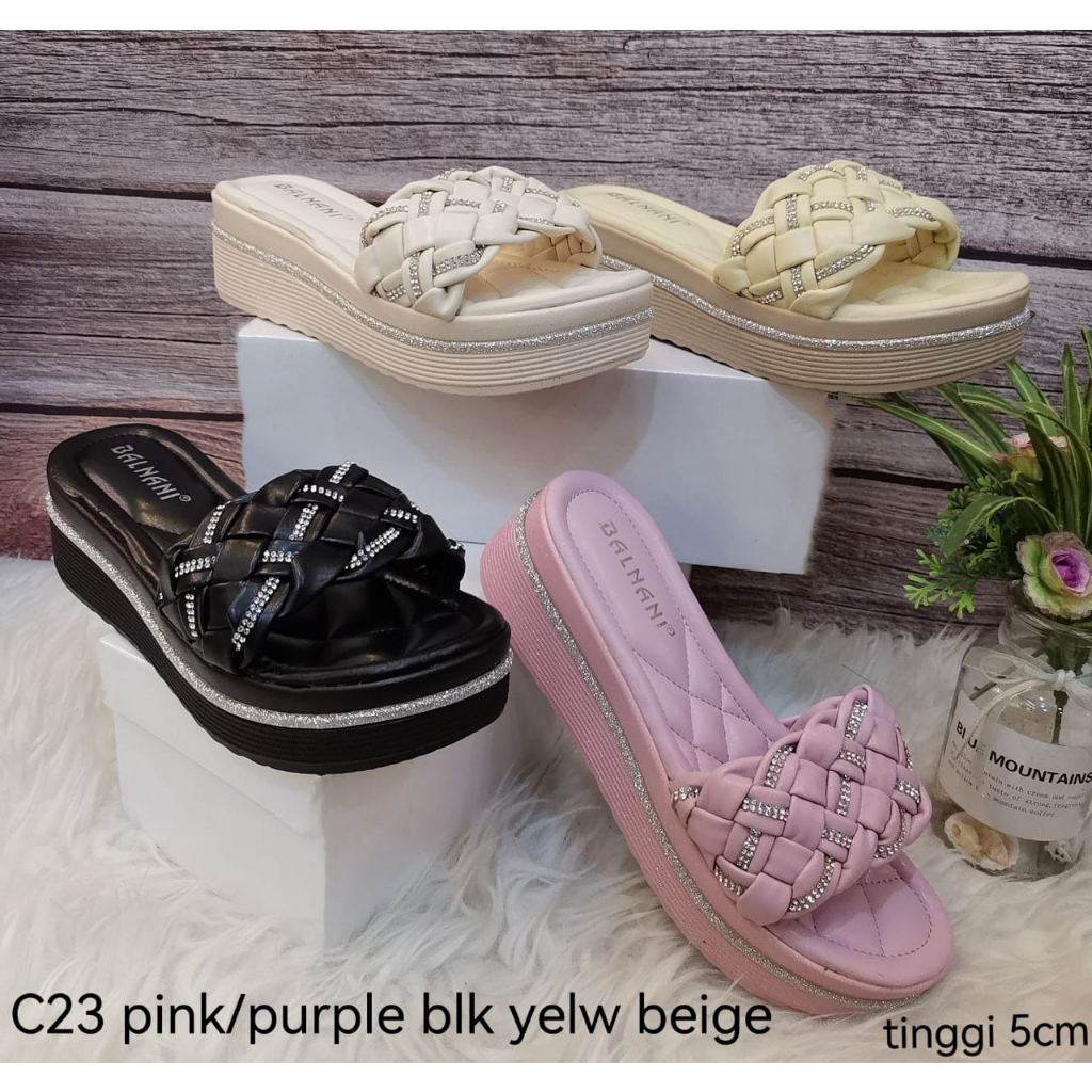 C-23  sandal wedegs balnani import