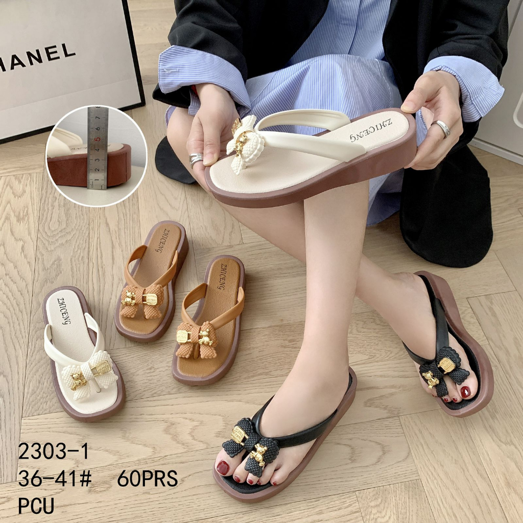 Sandal Jepit Wedges Wanita Fashion Pita Terbaru Import