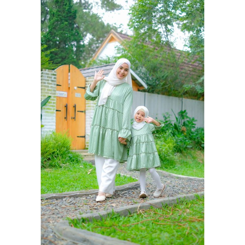 Tunik aliqa couple mom and kids cantik