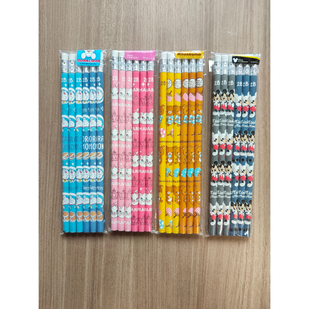 

Pensil 2B Pensil Anak Pensil Kayu Pinsil Lucu Karakter (1 set isi 6 Pcs) Pencil Karakter Mickey Doraemon Marie Rilakkuma Perlengkapan Sekolah Anak Stationery ATK Kantor Office