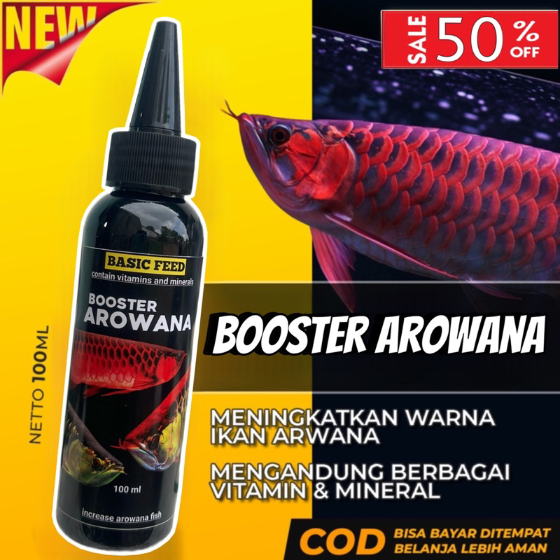 VITAMIN BOOSTER 100ml ikan arowana | meningkatkan warna ikan arwana super red 100ml