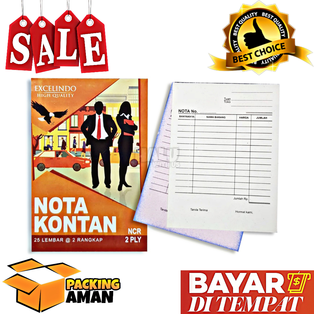 

(BISA COD) PROMO 10 Pcs Nota Kontan 2 Ply EXCELINDO Paperline / Nota Kecil / Buku Bon