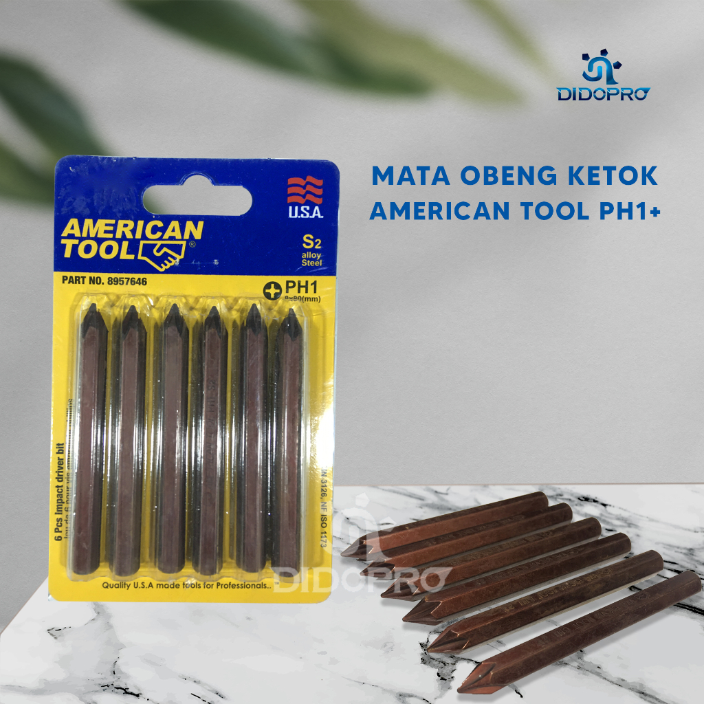 AMERICAN TOOL MATA OBENG KETOK PH1 + / HEAVY DUTY BITS S2 PH1 PLUS