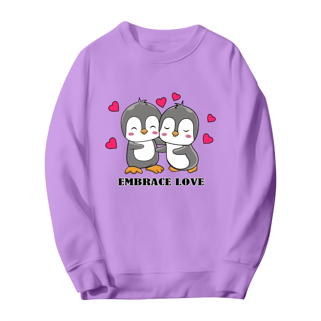 Sweater Crewneck Embrace Love bigsize terbaru M-XXL