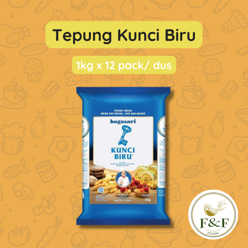 

Tepung Kunci Biru 1kg | Tepung Rendah Protein | Tepung Kunci | Tepung Terigu