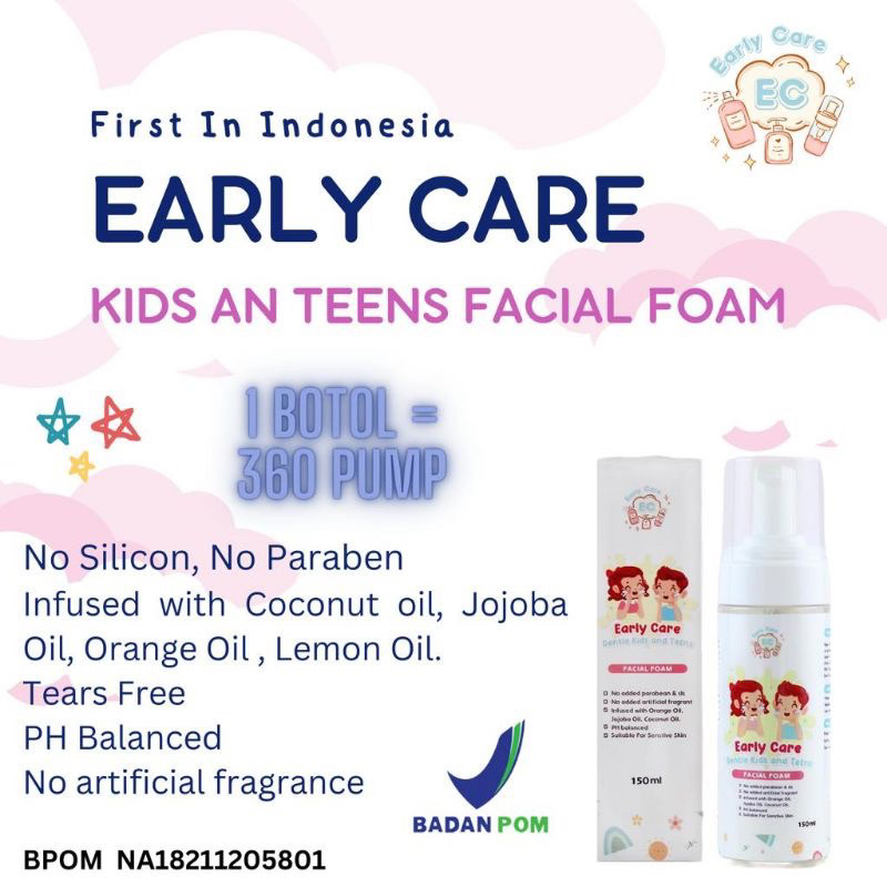 Early Care Gentle Kids and Teens Facial Foam Early Care Facial Foam Sabun Wajah Anak dan Remaja