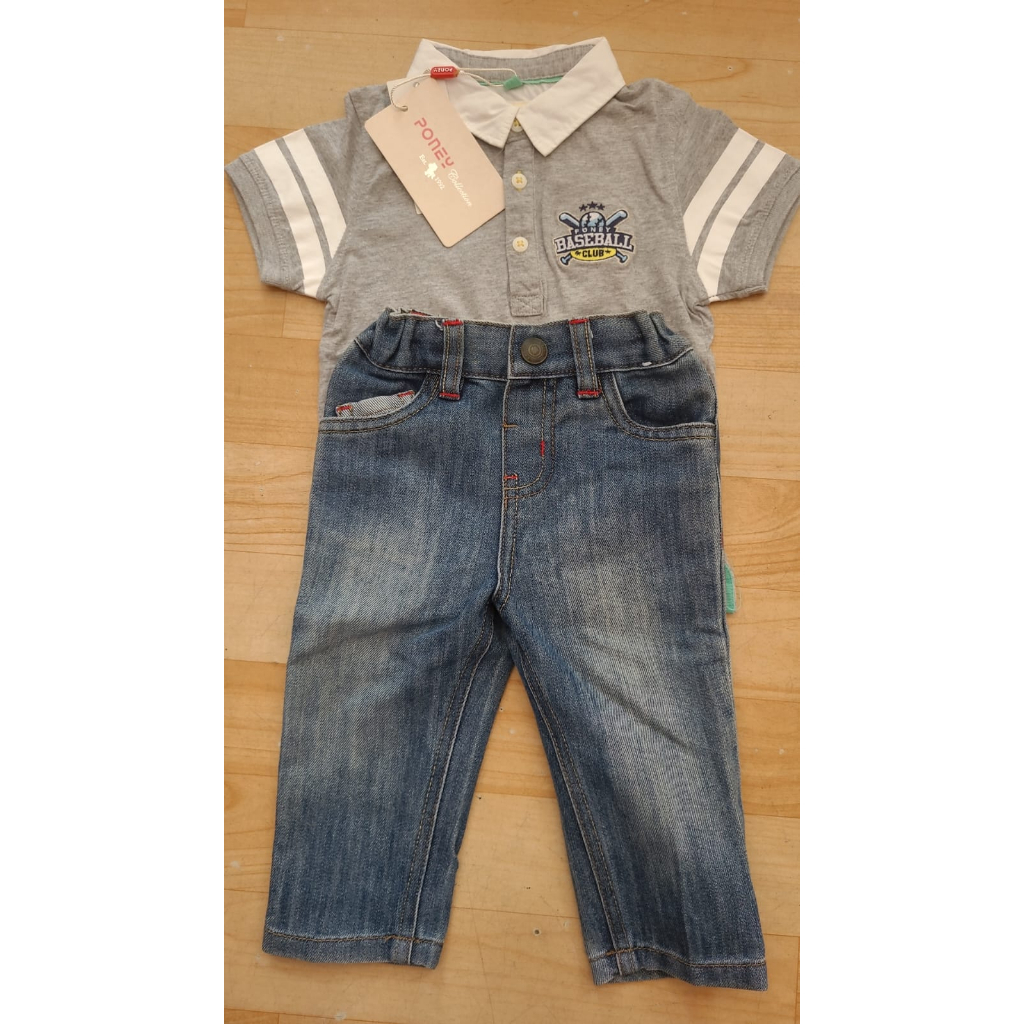 Setelan atasan dan bawahan anak laki-laki / Baju dan Celana Poney Original