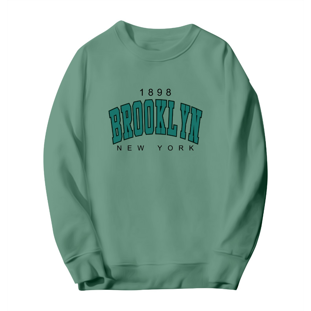 Sweater Crewneck flecee Broklyn newyork terbaru M-XXL