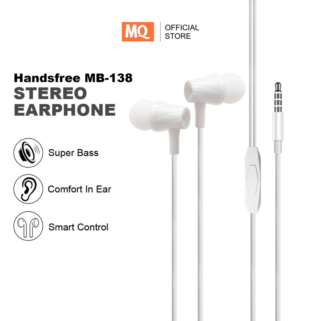 [PAKET GROSIRAN] MQ Handsfree MB-138 Stereo Surround Music Earphone