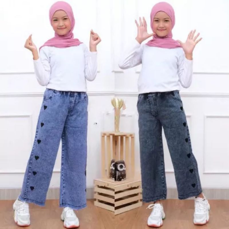 celana jeans rawis anak perempuan // celana kulot rawis anak perempuan // celana kulot anak // celana anak perempuan 7-8 9-11 13-14 15-16 tahun // celana anak perempuan tanggung // celana kulot rawis 7-15 tahun // celana anak cewe