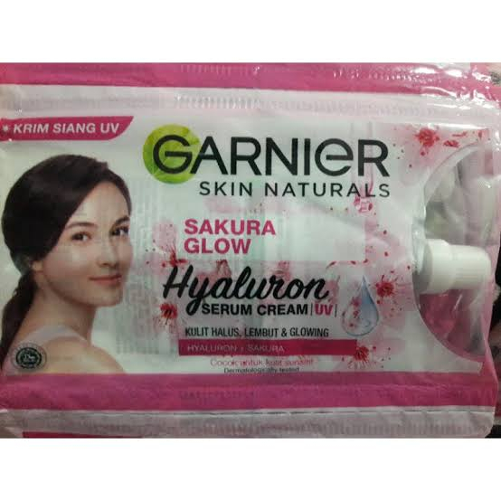 Garnier Krim Sakura Glow Hyluron 7ml Sachet 1 RENCENG (12 SACHET) PRODUK ORIGINAL/BPOM