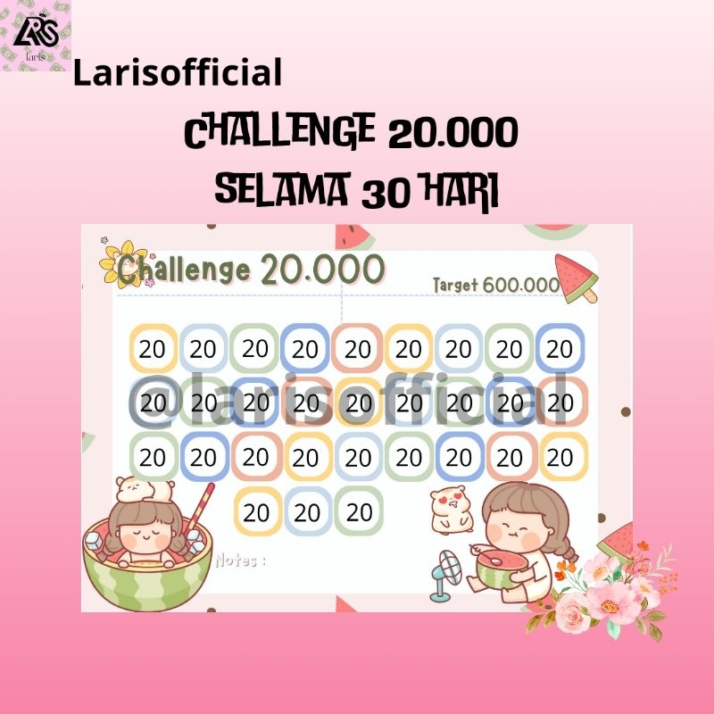 AMPLOP TANTANGAN MENABUNG 30 HARI MOTIF SEMANGKA LUCU | AMPLOP SAVING CHALLENGE | AMPLOP TARGET | AM