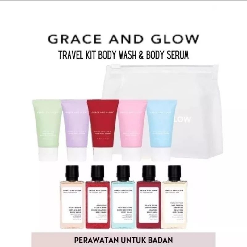 (2 pcs)  Grace and glow travel kit body wash + body serum