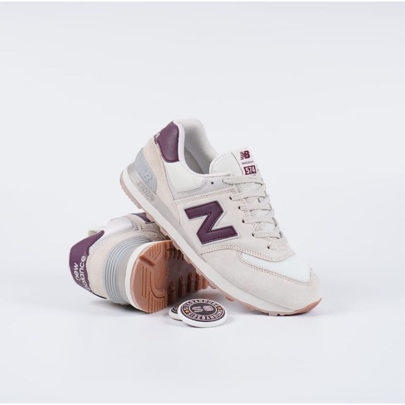 Sepatu New Balance ML574 Moonbeam Burgundy