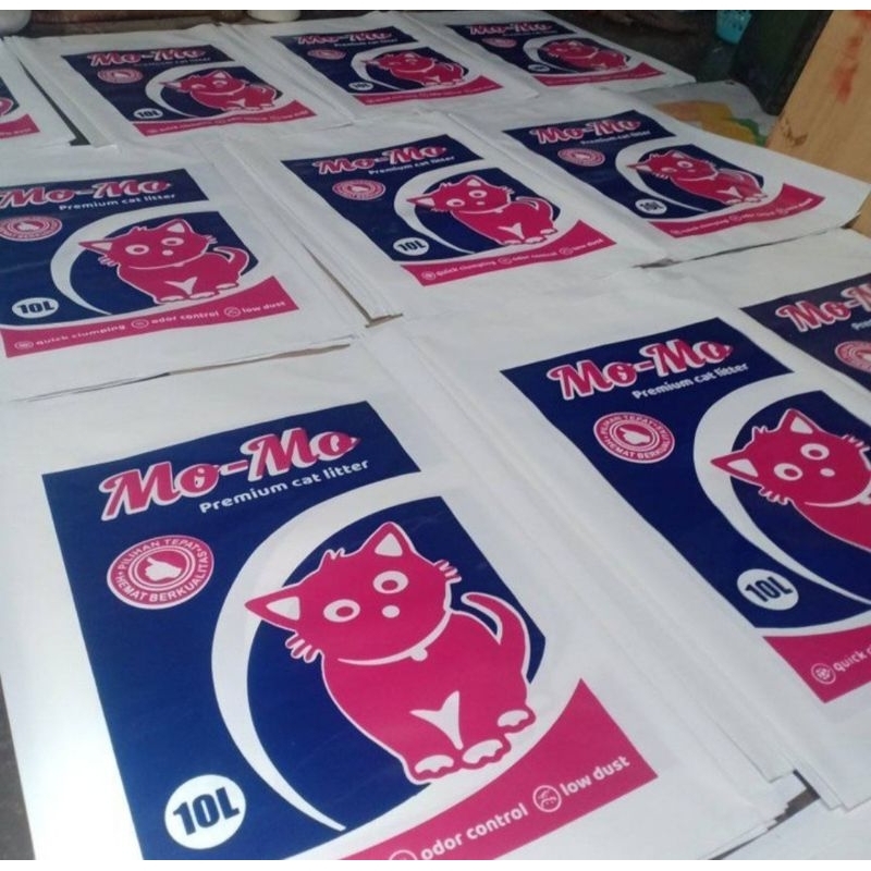kemasan plastik sablon PE putih susu 10liter, 33/35x50cm, sablon 2 warna, min order 100pcs