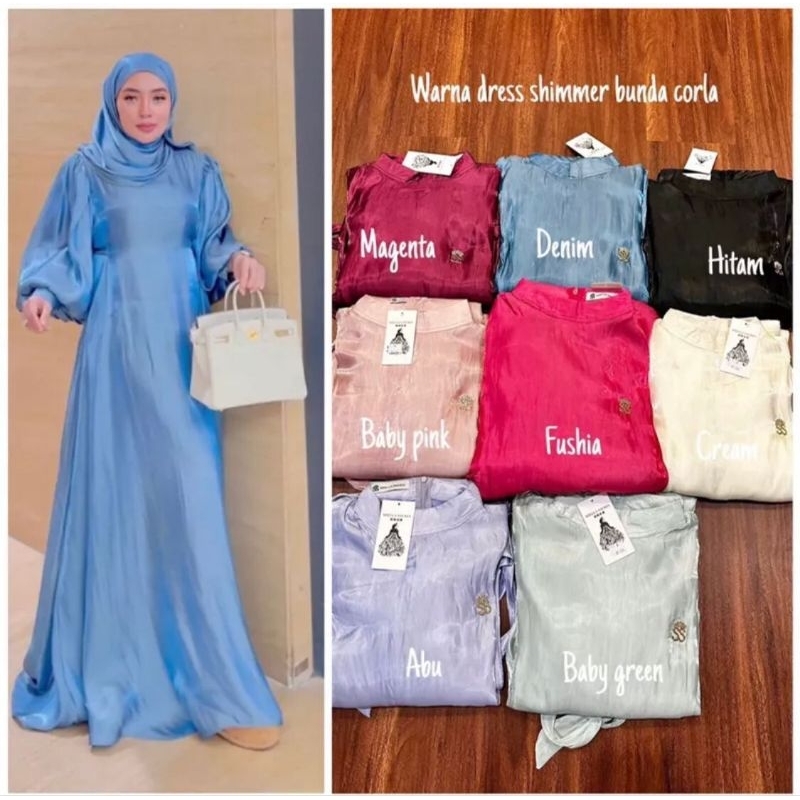 Set Hijab Shimmer by Shellasaukia | Dress Shimmer Kondangan | Dress Shimmer Raya