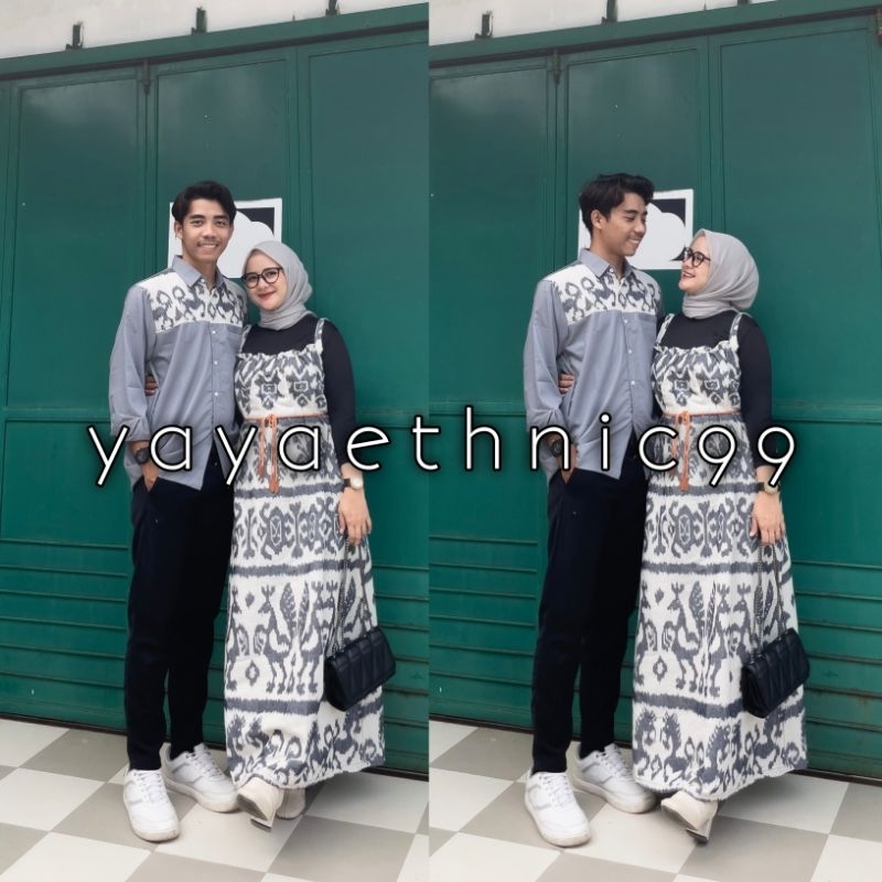 [READY STOK] Set Couple Dhayana dress ethnic, baju tenun troso asli, gamis ethnic, dhayana gamis ethnic