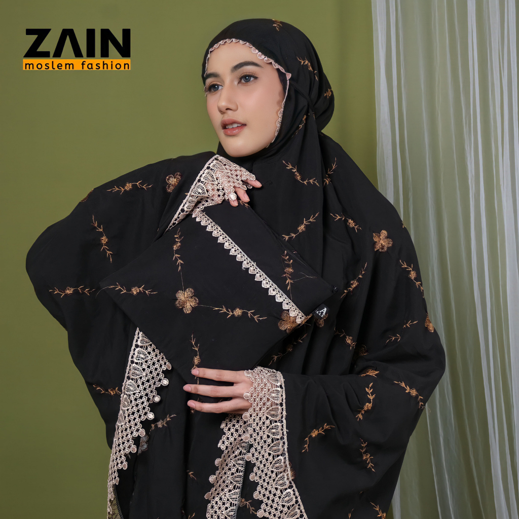 ZAIN - Mukena Dewasa Katun Premium Bordir Bunga Jasmine