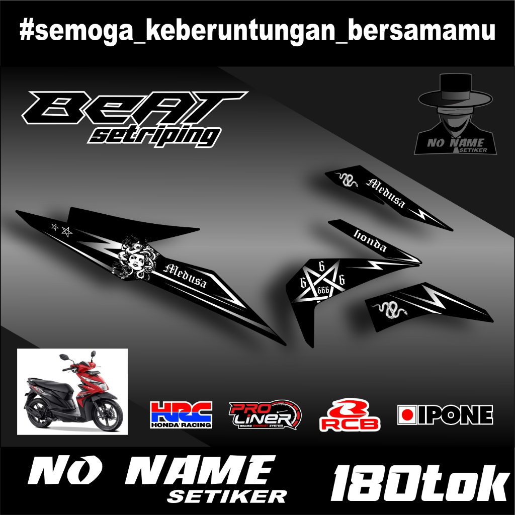 Striping stiker setiker Motor Beat esp (180tok) 2016 2017 2018 2019 Fi / striping beat variasi Medusa