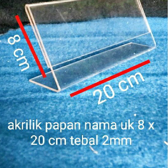 

akrilik papan nama uk 8 x 20 cm tebal 2 mm