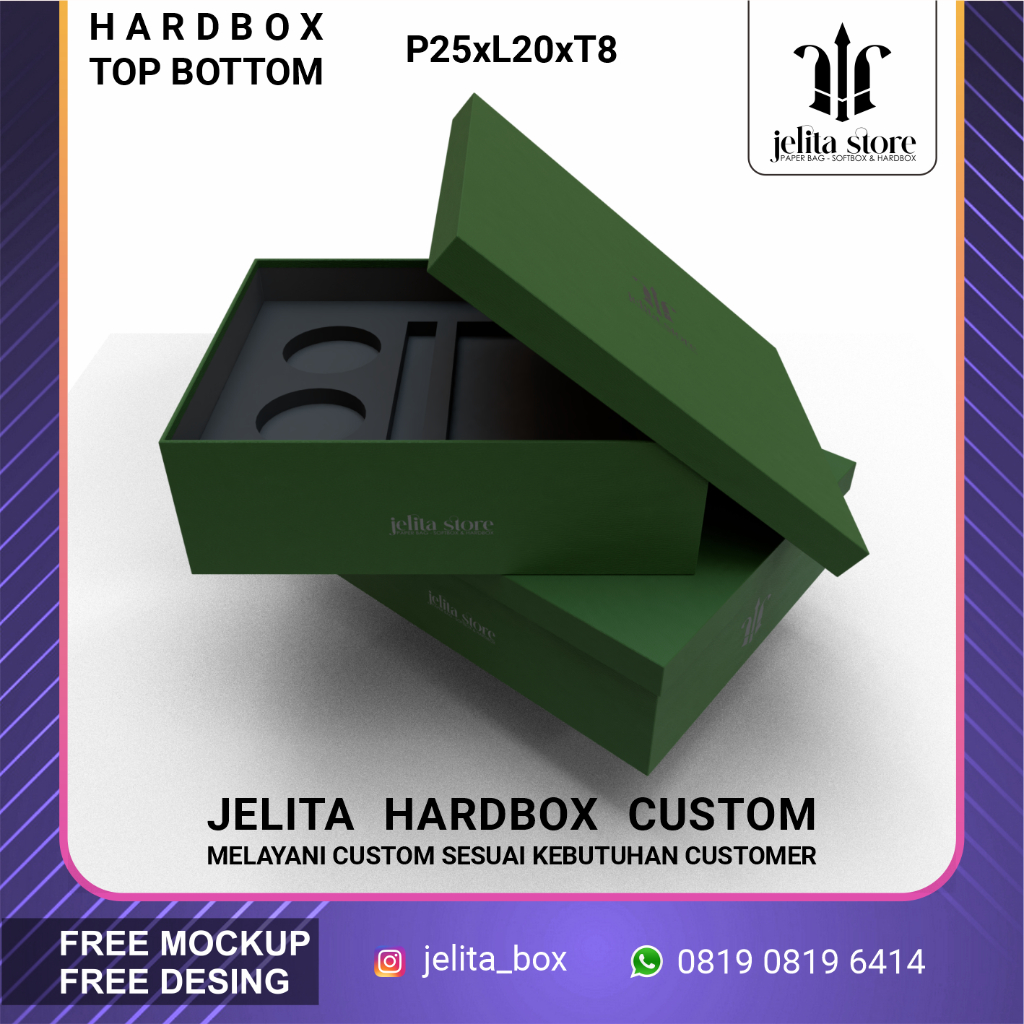 

HARDBOX 15x10x6 CUSTOM - GIFT BOX - BOX HAMPERS - TOP BOTTOM TUTUP LEPAS