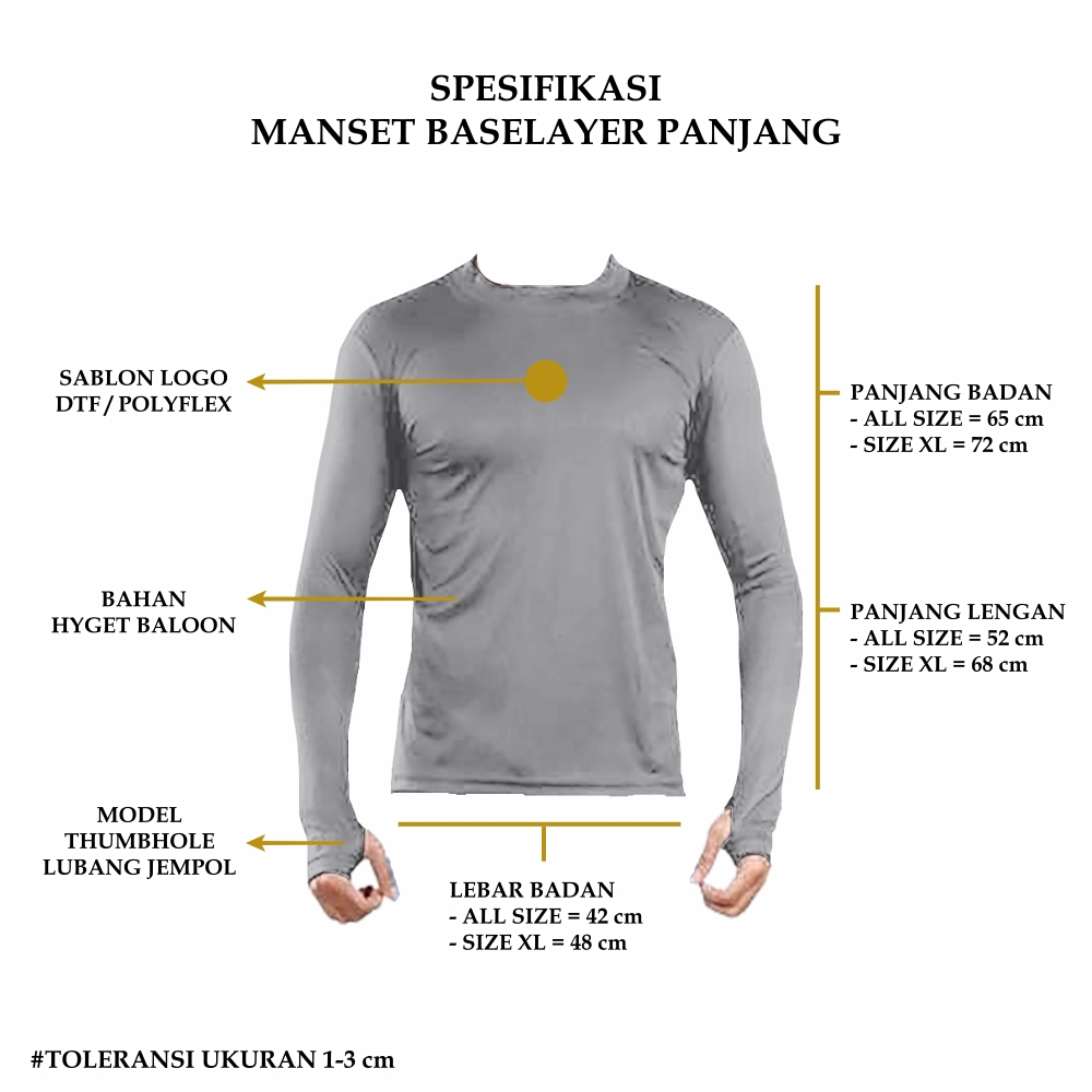 MANSET GYM PRIA WANITA - MANSET LENGAN PANJANG DALEMAN KAOS BASELAYER OLAHRAGA FITNESS BOLA SEPEDA