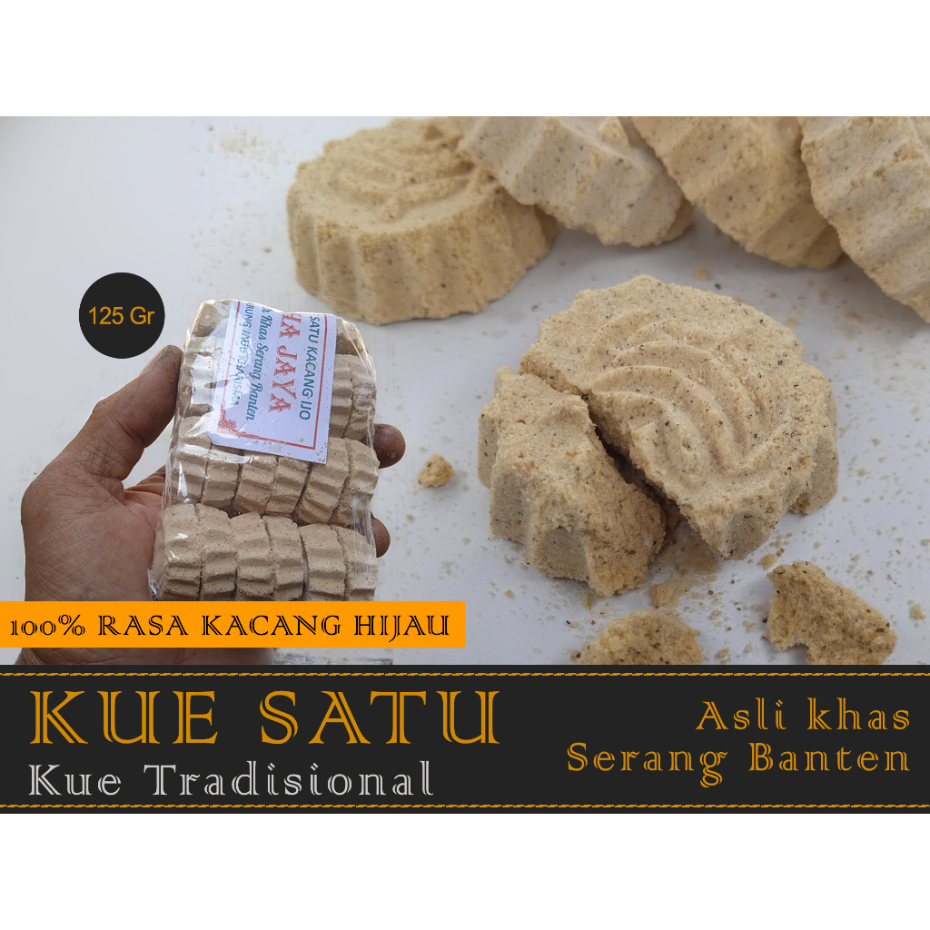 

KUE SATU KHAS SERANG BANTEN RASA KACANG IJO 160gr isi 20pcs enak, gurih dan manis | produk homemade |