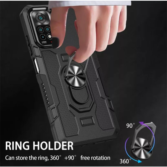 Case Armor XIAOMI POCO M5s Iring Cincin Magnetic Kesing Hp Protect kamera Premium Hard Case Standing Robot Pelindung Kamera